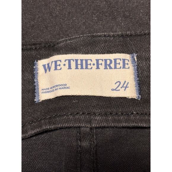 We The Free NWT Bella Moto Mid Rise Skinny Jeans Size 24 Black Grunge Bikercore - Picture 7 of 9